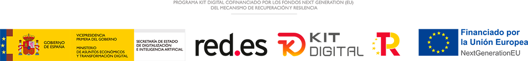 Programa Kit Digital cofinanciado por los fondos next generation (EU). Gobierno de España, red.es, Financiado por la Unión Europea.