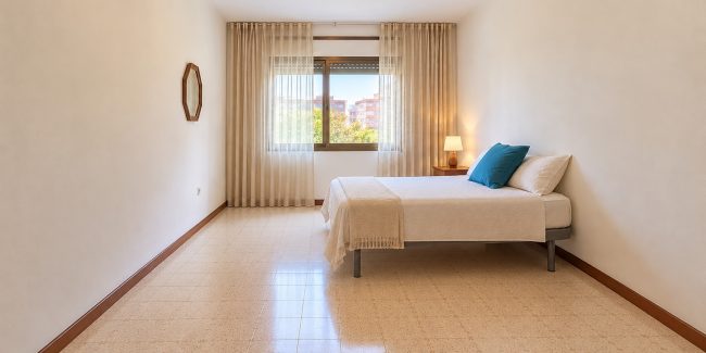 Dormitorio minimalista con luz natural (1)