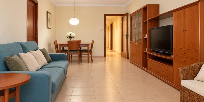 Salón comedor cálido y elegante